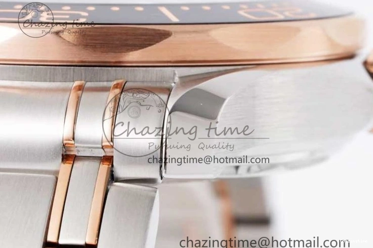 1218 UrbanChic Seamaster Diver 300M SS RG Black Ceramic Bezel JVSF 1:1 Best Edition Black Dial on SS RG Bracelet A 7786